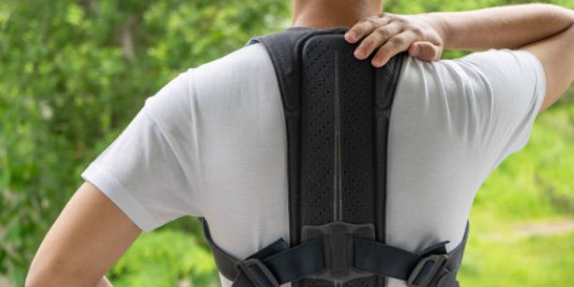 Orthopedic lumbar support corset products. Lumbar support belt. Posture corrector for back clavicle spine. Lumbar waist support belt.